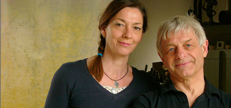Wolfgang Gregor und Christiane Drendel von der Kunstgiesserei Landin